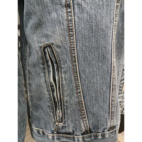 FC French Cuff Denim Jean Jacket w/ Pockets Buttoned Down M - Picture 3 of 9